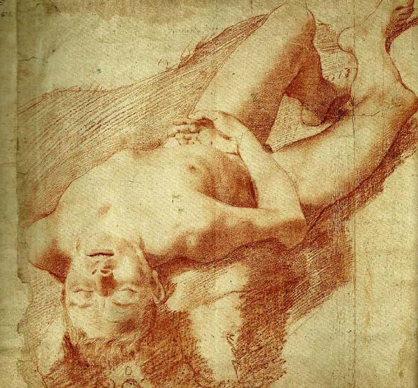 Annibale Carracci liggande naken yngling oil painting image